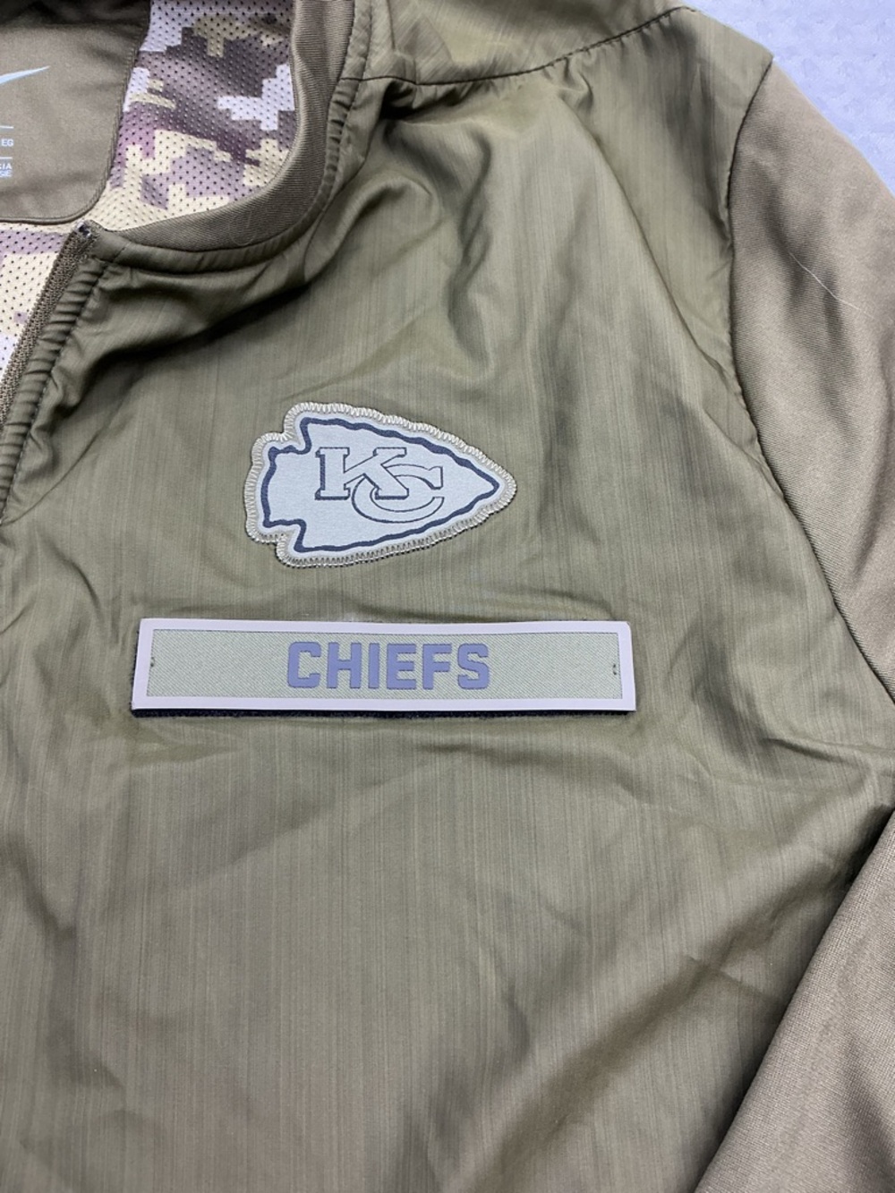 NFL Olive Green Camo Team Apparel Nike Jacket - Picture 2 of 8